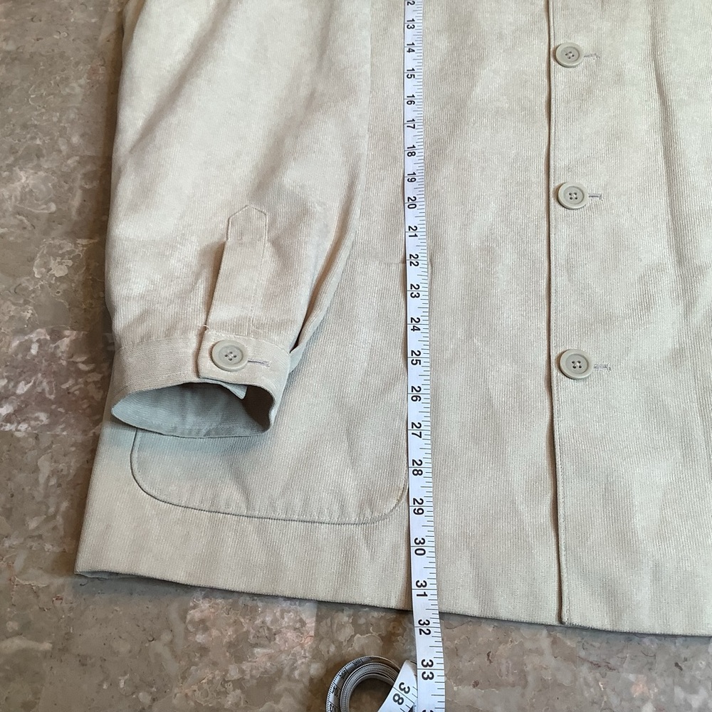 Linea Uomo button down shirt jacket, beige, 2 exterior pockets, 3 interior, XL - Picture 13 of 16